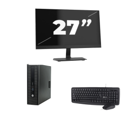 HP ProDesk 600 G2 USFF - Intel Core i3-6:e generationen - 8 GB RAM - 256 GB SSD - Windows 11 + 1x 27 tums bildskärm