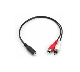Jack 3,5 mm stereo hona till dubbel RCA stereo ljudadapterkabel, 0,2 m