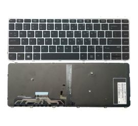Notebook-tangentbord för HP EliteBook Folio 1040 G3 med bakgrundsbelyst silverram