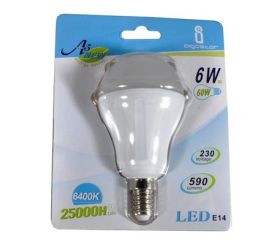 6W E14 LED-lampa, 480lm, 6400K