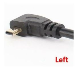 Vänstervinkel Mini HDMI hane till HDMI honkabel, 17 cm