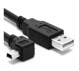 Mini USB till USB 2.0-kabel, 90° vinkel, längd 50 cm