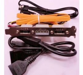 Dual-ESATA-fäste med Molex, SATA till ESATA