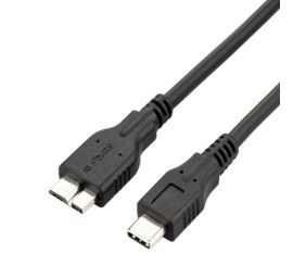USB-C till Micro USB 3.0 Type-B-kabel (Micro BM/CM) Svart, 200 cm