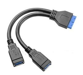 Dubbel USB 3.0 A hona till 20-stifts header hona