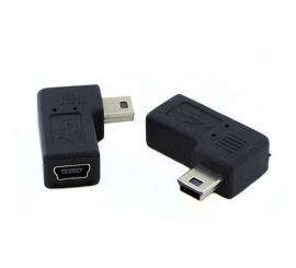 Mini USB hona till hane-adapter, 90° vinkel, höger