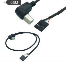 USB Typ-B hane till USB 9-stiftskabel, 30 cm, svart