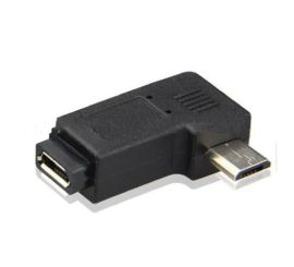 Micro USB hona till hane-adapter, 90° vänster vinkel